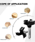 Pro Grade Heavy Duty CNC Spoilboard Surfacing Router Bit With Half Inch Shank And Two Inch Cutting Diameter Three Wing Coated Carbide Inserts Slab Flatting Planer Bit For Woodworking Includes Replacement Blades shown with wood types