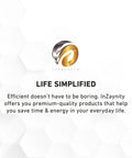 InZaynity logo with text 'Life Simplified' and description of premium-quality products.