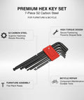 Rock Solid Seven Piece S2 Carbon Steel Hex Key Set, 7-piece hex wrenches for furniture assembly and bicycle repair
