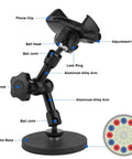Heavy Duty Magnetic Phone Mount For Trucks, Tractors, Forklifts And Boats, Fits 3.5 To 7.5 Inch Smartphones, 360 Degree Adjustable Arm, 3.46 Inch Magnetic Base For Secure On The Go showing parts diagram