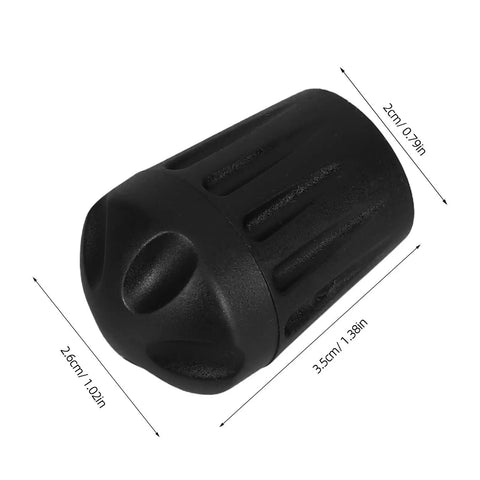 Four Pack Black TPR Rubber Feet For Camping Chairs And Folding Seats, Anti Sink Ground Protection With Textured Bottom, Heavy Duty Coating, Built