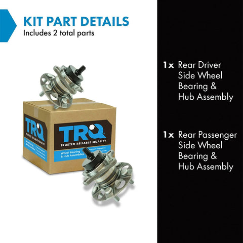 Rear Wheel Bearing And Hub Assembly Set For Toyota Prius 2010 2015 And Prius Plug-In 2012 2015 box with dual hub bearings