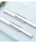 Full Extension Drawer Slides 2 Pack 100mm aluminum alloy self-closing glides on a white background