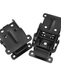 Heavy Duty 2 Pack Black 180 Degree Foldable Bracket For Table Leg Furniture Support Rock Solid Steel Connector Rust Proof set showing black manganese steel brackets.
