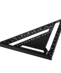 Dead On Twelve Inch Aluminum Rafter Square Top Shelf Carpenter Triangle Ruler Heavy Duty Imperial Layout Protractor, black