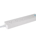 Dead Simple Smart WiFi Power Strip With Instant Voice Control Three Grounded Outlets And Beefy Surge Guard For Foolproof Alexa And Google Home Integration Crisp White, showcasing three outlets and power indicator.