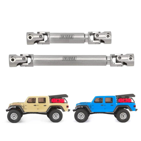 Stainless Steel D Shaped Drive Shaft for SCX24 Gladiator Power Wagon Upgrade with Tight Connection and Realistic Scale Joint for Rugged Trail Crawlers Not Compatible With SCX24 Deadbolt, two lengths