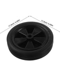 Heavy Duty 7 Inch Solid Tire For Generator And Welder Flat Free Rubber Wheel With Anti Slip Grip shown from the side.