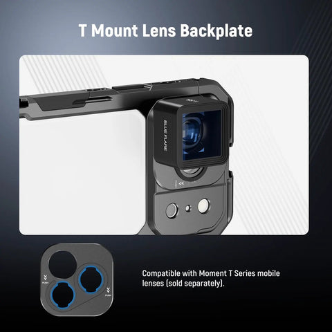 Phone Cage Rig for iPhone 17 Pro Max With Quick Release Stabilizer Kit, T Mount Adapter, durable aluminum frame, PA144 Black