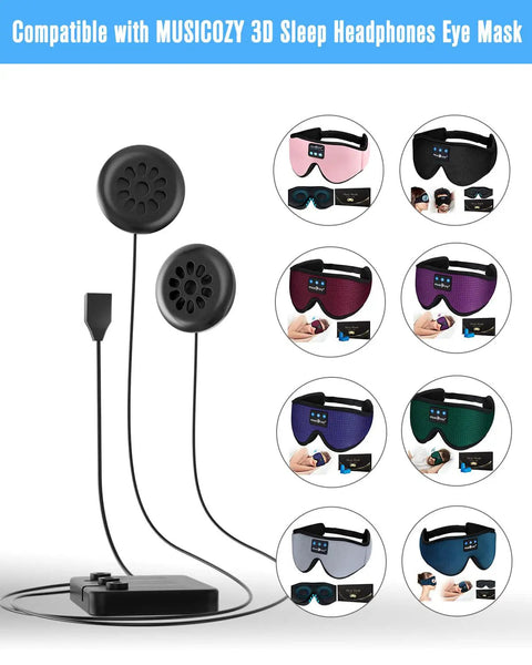 Premium Bluetooth 5.4 Module Crafted As A Slick Sleep Headphones Replacement with black audio speakers and wired setup.