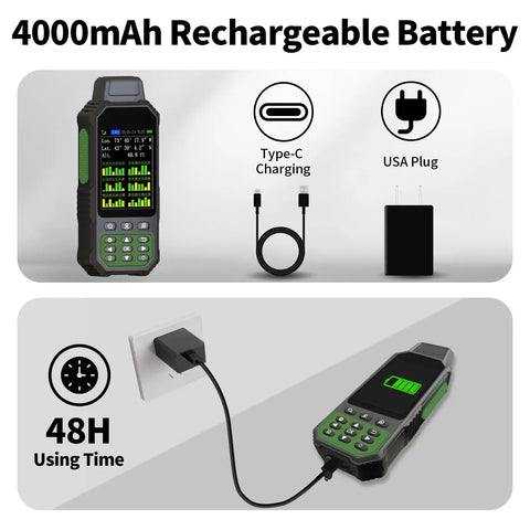 Handheld GPS Surveying Gadget With 3.2 Inch Color Screen And Multi GNSS Support Seven Measuring Modes For Land Area Length Slope And Save Coordinates Points On The Job For Quick Accurate Mapping, USB-C charging and 4000mAh battery