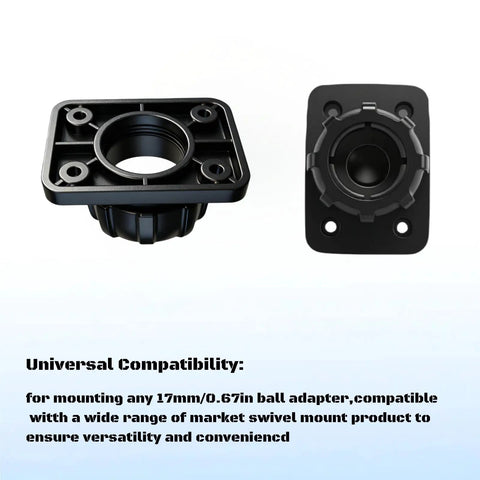 4 Pack Tightening Nuts With Button Lock For 17mm Ball Joint Mounts Replacement Hardware Kit, black adapter base shown