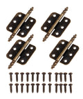 Rotating Concealed Hinge Set 4 Pack For Cabinets And Jewelry Boxes, Antique Bronze Hardware with screws