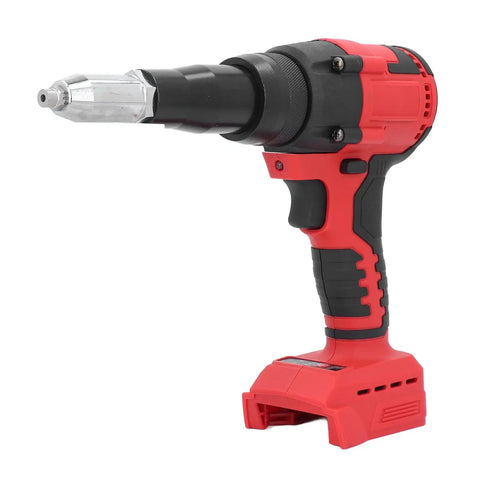 Yunseity 18V Cordless Rivet Kit With Built In LED Light Makes Installing Pop Rivets Super Easy And Fast For DIY Pros Who Need Heavy Duty Torque Without Messy Cords Or Air Compressors To Deal With Today, red black cordless rivet tool with battery pack