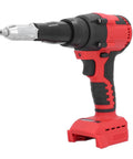 Bewinner 18V Cordless Rivet Gun Kit With Brushless Motor And LED Light For Rapid One-Handed Fastening Of Steel And Aluminum Rivets In Auto Repair Jobs And DIY Home Makeovers, red and black