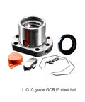 Beefy 16mm Rolled Ball Screw Kit With 1610 Lead 10mm, SFU1610 Single Nut components displayed with GCR15 steel ball set
