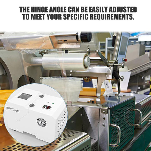 White SOLUSTRE metal cabinet door hinge replacement unit on an industrial production line; high-load damping mechanism.