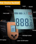 Non Contact Infrared Thermometer Gun For Cooking, Digital Surface Temp Tool For Grills And Blackstone Pizza Ovens display features