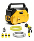 Heavy Duty Cordless Water Transfer Pump Delivers High Flow Rate And Smooth Operation On Standard Twenty Volt Batteries Tool Only design with hose and nozzle.