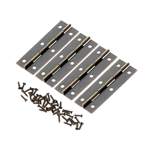 4 Pack Rotating Concealed Hinge Set Antique Bronze For Cabinets Doors Drawers And Jewelry Boxes 60x20mm With Silent Bearings Easy Install