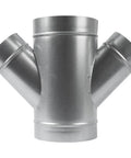 Front view of Four Way Ducting Splitter W Shape 45 Degree Branches Heavy Duty Galvanized Steel Dust Collection Fitting