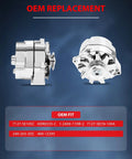 Self Exciting Alternator Replacement For Chrome BBC SBC Chevy GM With 3 Wire High Output ADR0335C front and side view