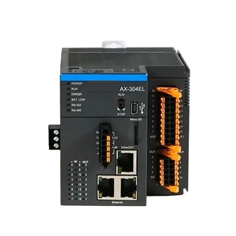 Front view of AX 3 Series Motion Controller Module With 16DI 8DO, CODESYS Programmable Motion Controller, NPN Output