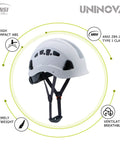Construction Hard Hat With Six Point Adjustable Suspension ANSI Z89.1 Type I Class C White ABS Safety Helmet For Builders And Pros On The Job Site Built For Tough Jobs with ventilation and lightweight design