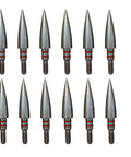 12 pieces of 100 125 150 200 Grain Stainless Steel Archery Field Points For Recurve, Compound Bow, And Crossbow Screw In Arrow Tips
