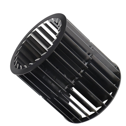 Close-up of Beefed Up 1472A1191 Wheel Package Blower for RV Air Conditioners Mach Compatible showing blade structure