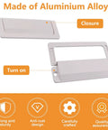 2 Pack Flush Ring Hidden Pull Handles For Cabinets And Drawers, Aluminum Alloy, Cashmere Grey, open and closed view