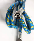 Close-up of Six Foot Nylon Braided Airbrush Hose With 1/8 Inch To 1/4 Inch Adapters For Airbrush Kits, showing adapter end.