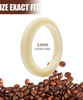 54mm Silicone Steam Ring Two Pack For Breville Espresso Machines Easy Fit Gasket Replacement Part displayed with coffee beans