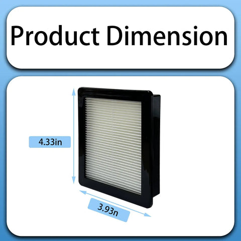 4 Pack 107315 HEPA Filter dimensions 4.33in by 3.93in for ProTeam Super Coach Pro 6 Pro 10 FS 6 Backpack Vacuums