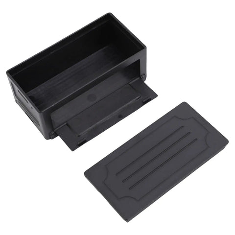 Top Tier Model Car Toolbox And Portable Luggage Storage Case For RC Hobbyists Black Hard Shell Organizer showing a durable black shell with a cover.