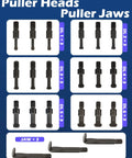 GallopMax 21-in-1 bearing puller set with inner-hole three-jaw pullers and curved hooks in blue case
