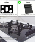Comparison of non-cuttable and cuttable 2 Pack Large Stove Burner Covers Cuttable 31x17.7 Inches, Heavy Duty Nonstick Teflon Oven Liners Mat