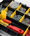 Double Sided Tool Organizer Box With 34 Compartments And Removable Dividers Clear Lid A Handy Pick For Nuts Bolts Screws Nails