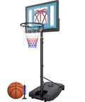 Adjustable Outdoor Basketball Hoop On Wheels Portable System With 32 Inch Backboard Fillable Base And Height From 4.82 To 8.53 Feet