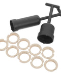 Premium G9 Light Socket Ring Kit With 24 Versatile Lamp Shade Holders And Removal Tool For Perfect Fit And Secure Grip On Led Bulb Fixtures To Keep Shades In Place And Look Awesome, black plastic rings and tool