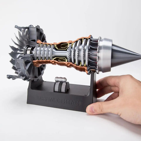 TR900 Aero Aircraft Engine Model Kit That Actually Runs, 50 Plus Pieces, Functional Jet Turbofan with hand adjusting display