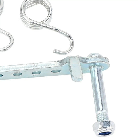 Close-up of return springs and metal components from Go Kart Pedal Kit With Anti Slip Brake And Throttle Pedals, Universal Fit