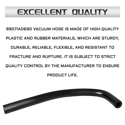 Durable rubber PCV valve hose for Subaru Forester 2.5L 2011-2016 and Crosstrek 2.0L 2015-2017, curved design, OE fit