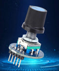 Three Pack Rotating Encoder Module With Potentiometer 5V Rotation Sensor For Mechanical Projects Unlimited Rotation Easy Reset And Accurate Counting For DIY Electronics Projects, black knob