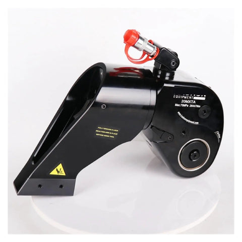Workhorse Hydraulic Torque Wrench 26447 Nm 2 1/2 Inch Square Drive showing black solid alloy steel construction and flexible hose swivel.