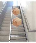 Light Duty Unpowered Roller Conveyor For Warehouses And Factories With Galvanized Steel Rollers Splicable Bucket Unloading Pulley And 30Cm To 120Cm Wide Durable Widths For Easy Material Handling, box on stair conveyor