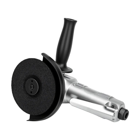 Heavy Duty Pneumatic Angle Grinder 5 Inch At 11000 Rpm showing ergonomic handle and grinding wheel for metal work.