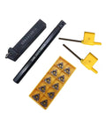 Internal Threading Boring Bar And Lathe Threading Holder Kit With Ten 16ER AG60 Carbide Inserts SER1616H16 5/8 Inch Shank 100mm