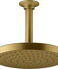 Awaken 8 Inch Single Function Rain Showerhead With Swivel Ball Joint For Precise Spray And Drenching Full Coverage Rainfall 1.75 GPM Vibrant Brushed Moderne Brass Finish That Looks Sharp In Any Bath
