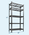 Rust Proof Iron Storage Shelf Two Pack No Tools Needed For Ten Minute Assembly Heavy Duty Garage And Kitchen Rack side view